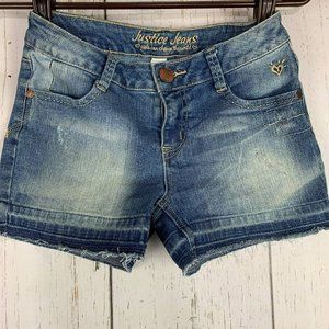 Justice Jeans 12R Denim Shorts Mid Rise Blue Girl
